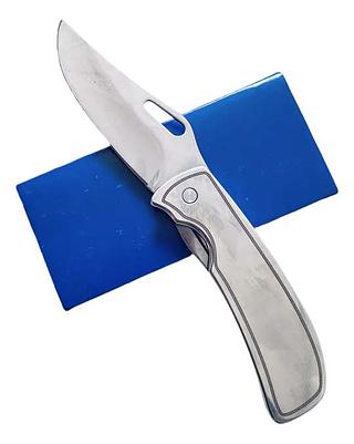 Canivete de Bolso com Clip L41 Metal Prateado Lamina Lisa