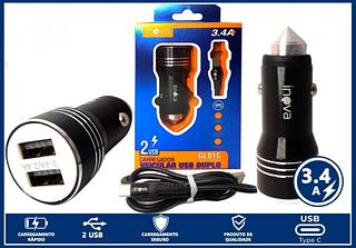 CARREGADOR VEICULAR TYPE-C