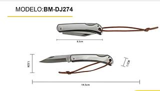 Canivete Inox Dobrável De Bolso Portátil/autodefesa Paracord Prateado