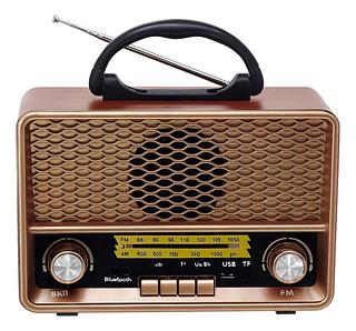Rádio Retro Am/fm Antigo Vintage Pen Drive Bluetooth Bivolt Madeira