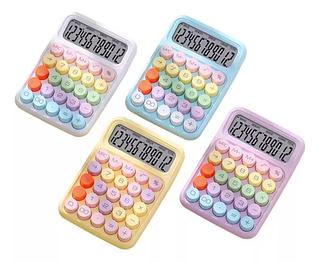 Calculadora Colorida De Mesa Simples 12 Digitos Pequena