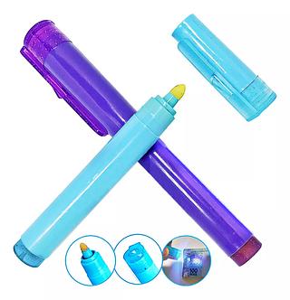 Caneta P/ Identificar Notas Dinheiro Falsas Com Luz Negra