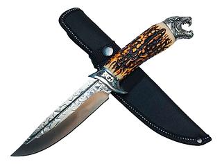 Faca Tatica Camping Tigre Cabo Tipo Osso Resinado Pescaria