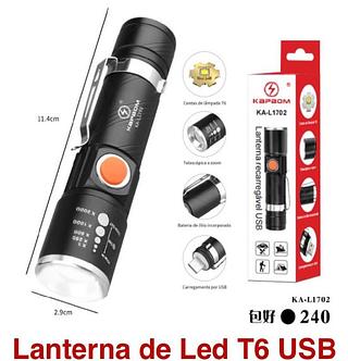 lanterna de led T6 USB